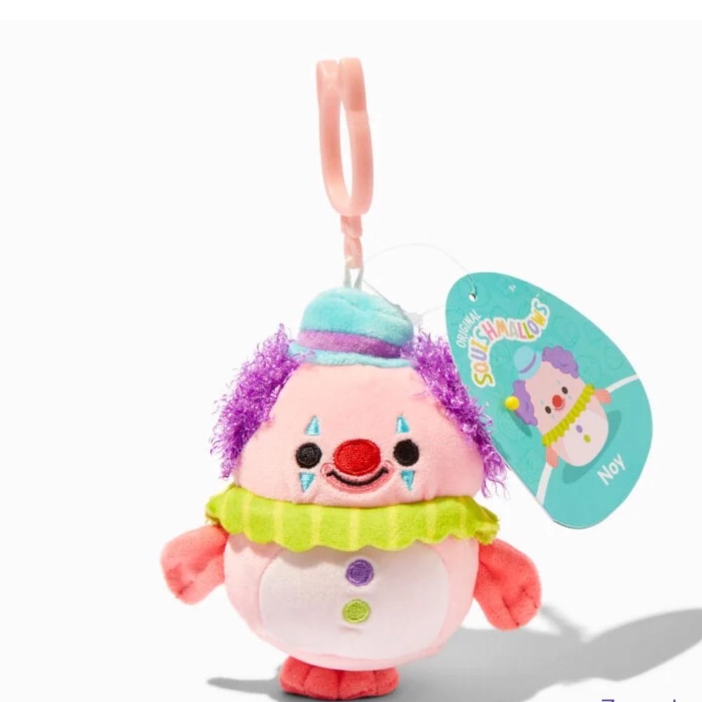 NWT Noy the Blobfish Clown Squishmallow Clip